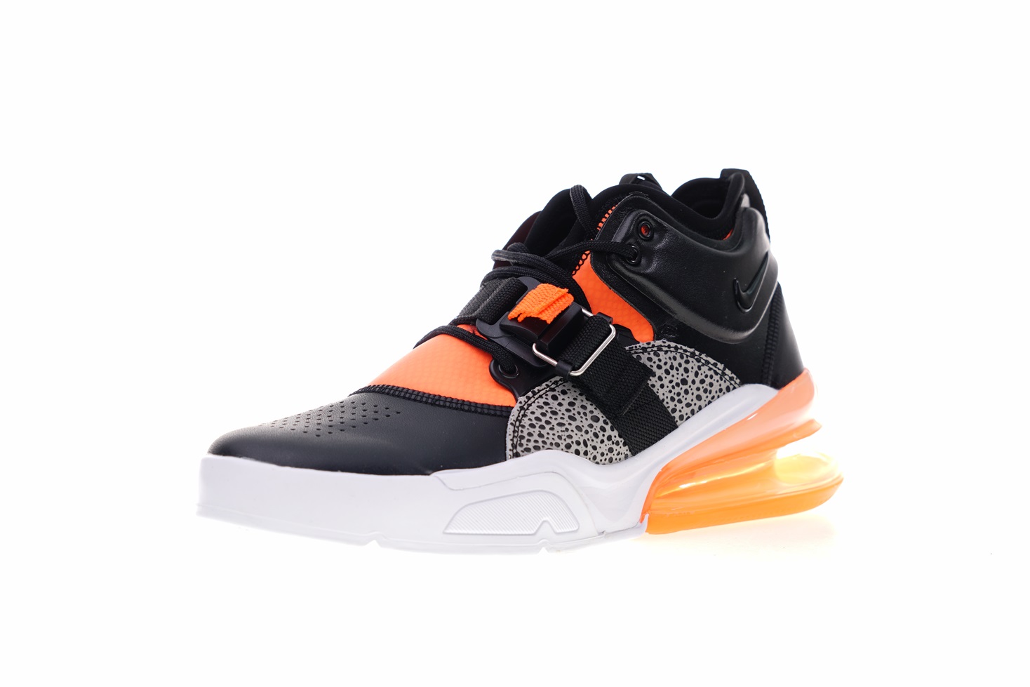 Nike Air Force 270 Mid Black Orange Cement Grey Shoes